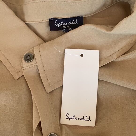 SPLENDID WOMENS TIE-FRONT BUTTON-DOWN SHIRT - Picture 8 of 12